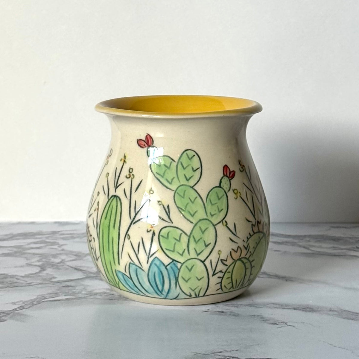 Cactus Bud Vase, Yellow