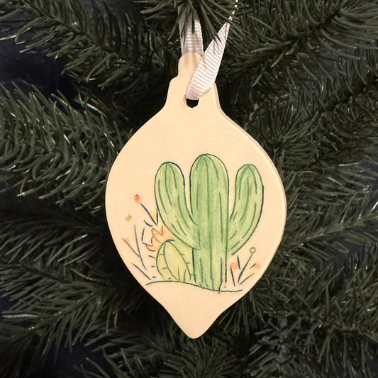 Christmas Ornament, Oval Cactus