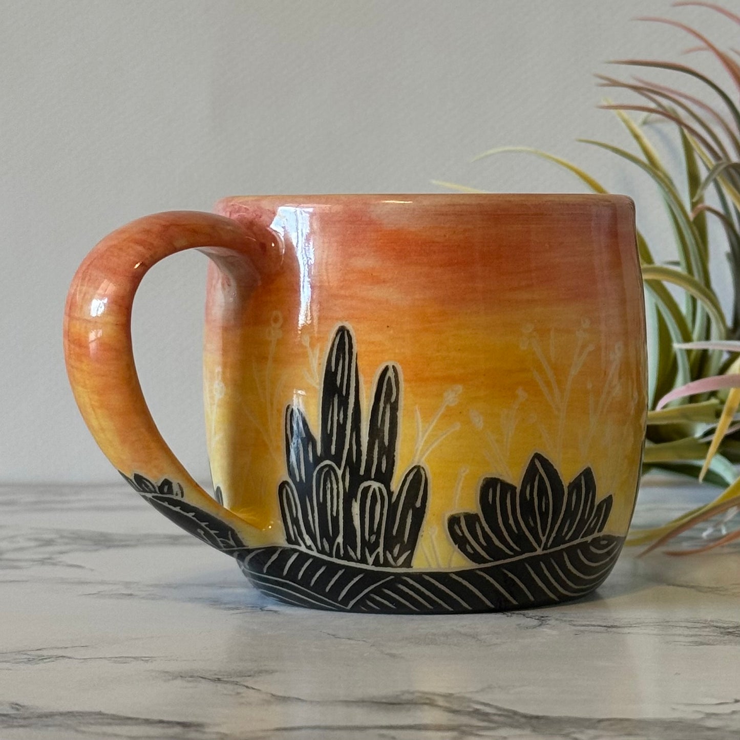 Sunset Cactus Mug, Yellow