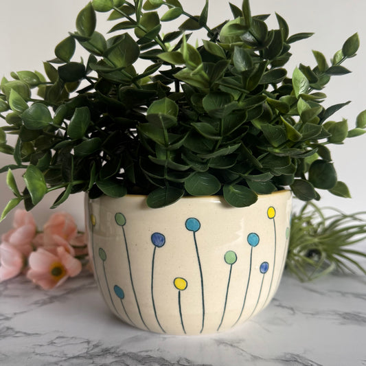 Lollipop Flowers Plant Pot, Large Yellow