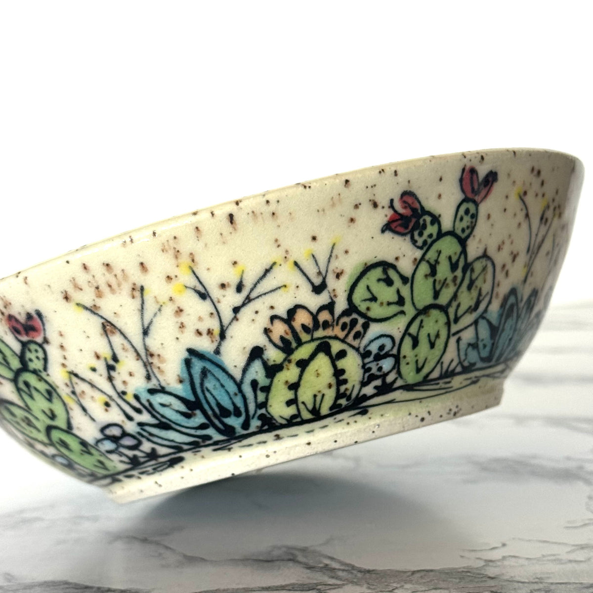 Seconds Sale ~ Speckled Cactus Bowl