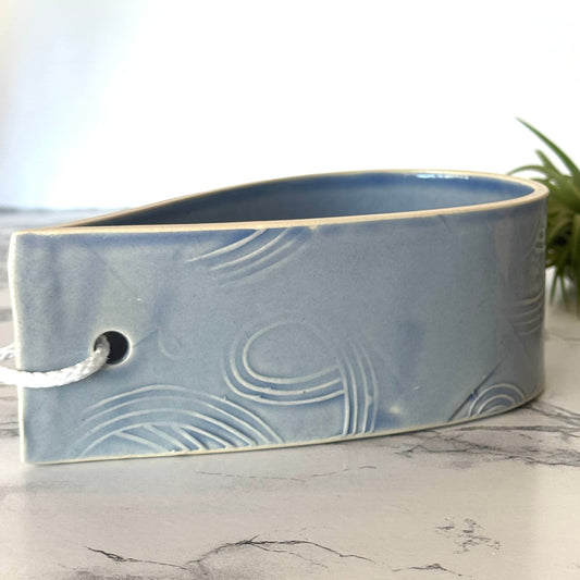 Seconds Sale ~ Large Hanging Planter, Light Blue