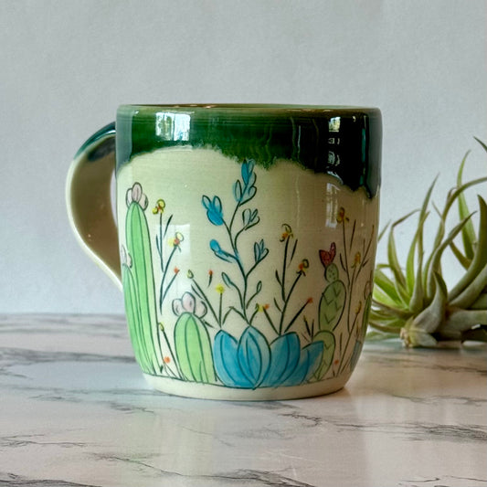 Cactus Mug, Green Mermaid