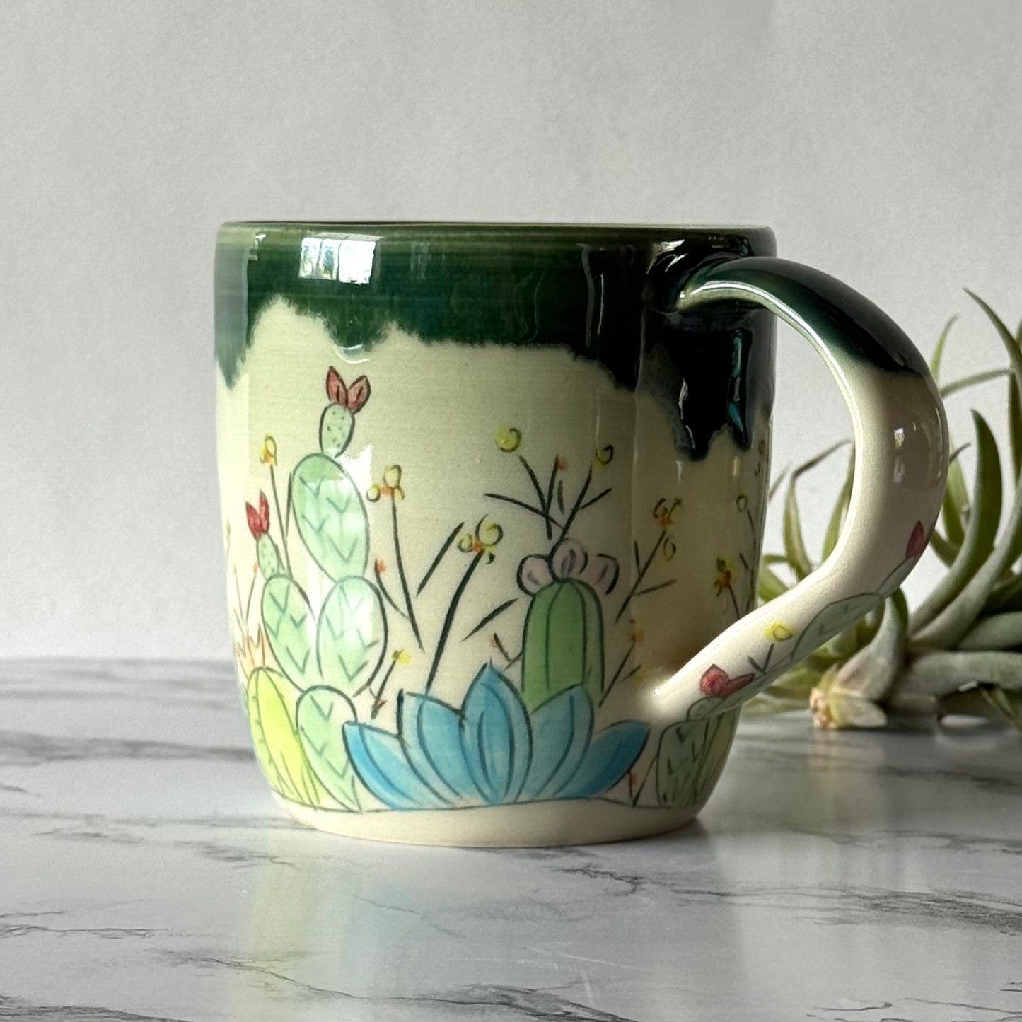 Cactus Mug, Green Mermaid