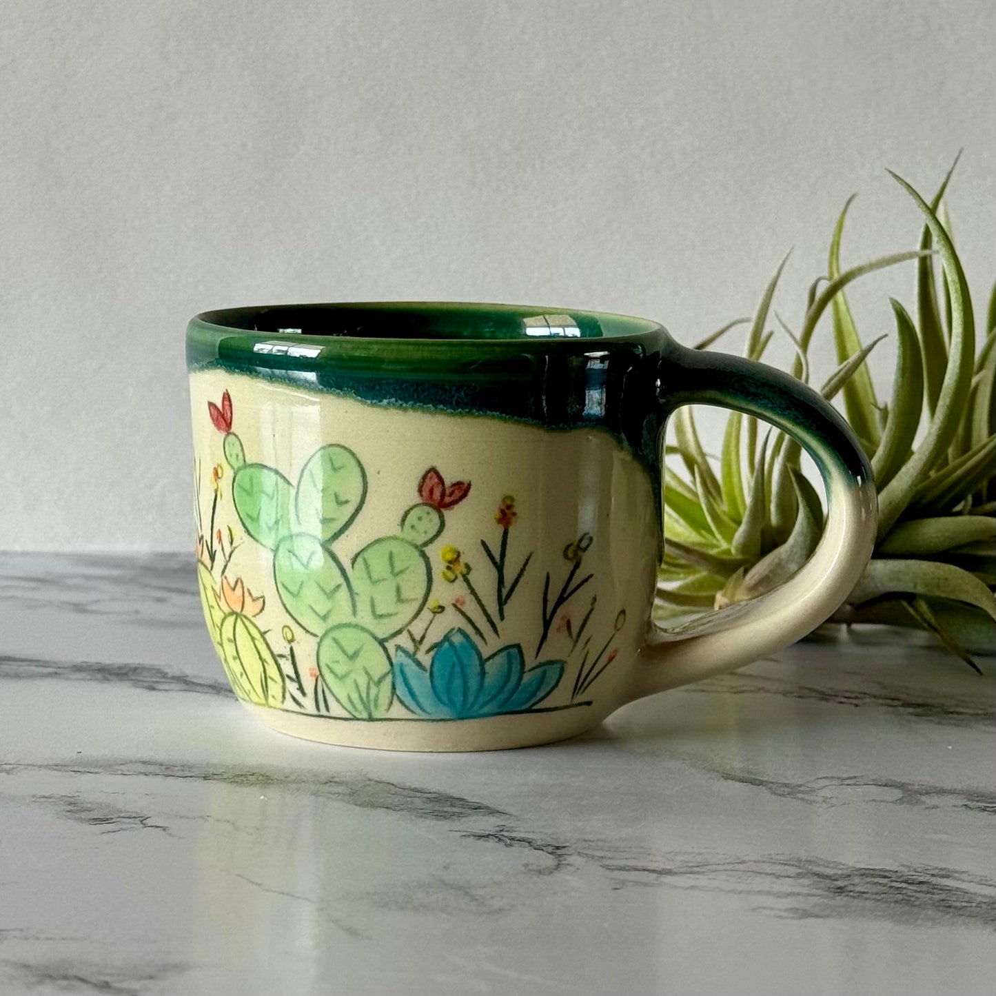 Cactus Espresso Mug, Green Mermaid