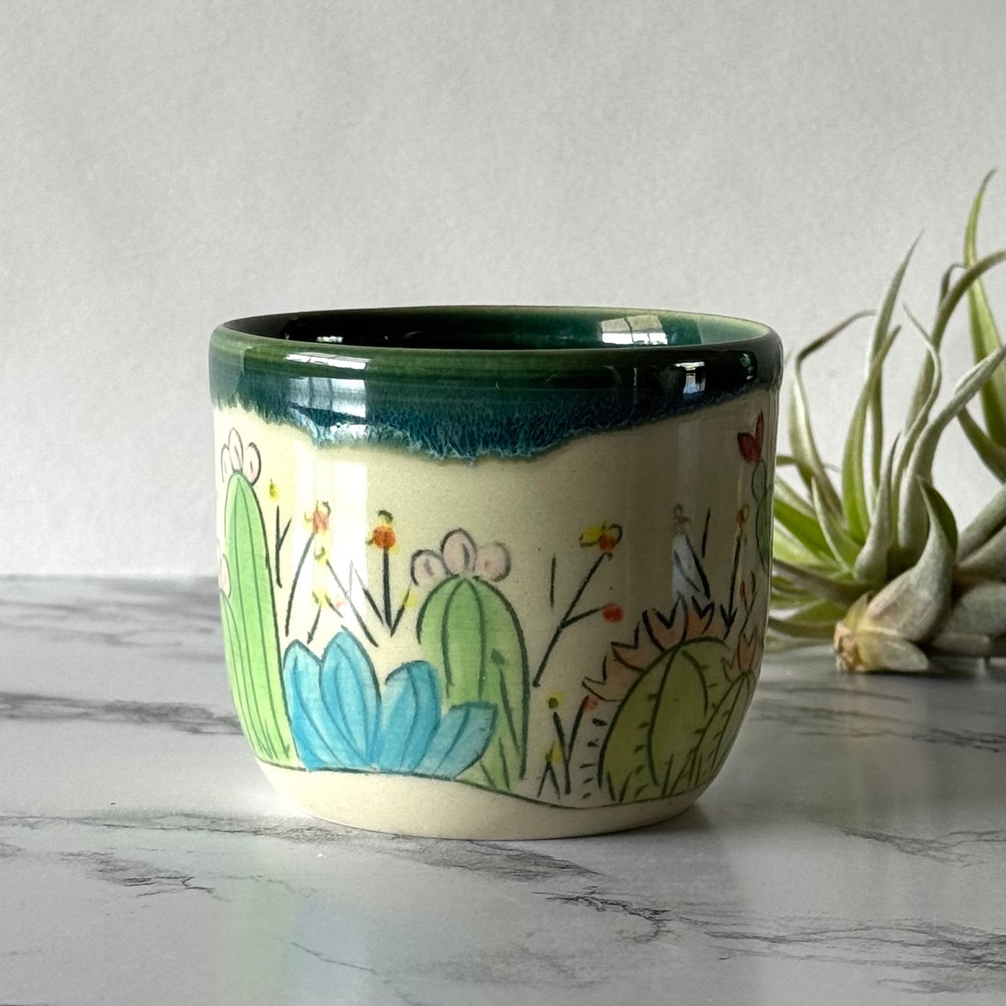 Cactus Espresso Mug, Green Mermaid