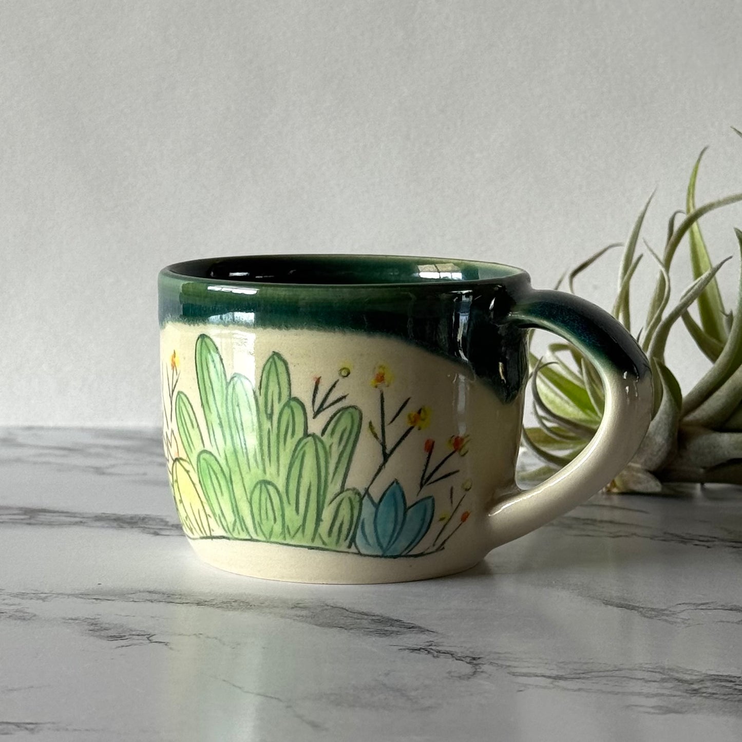 Cactus Espresso Mug, Green Mermaid