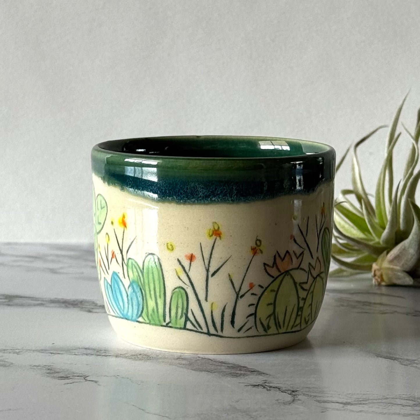 Cactus Espresso Mug, Green Mermaid