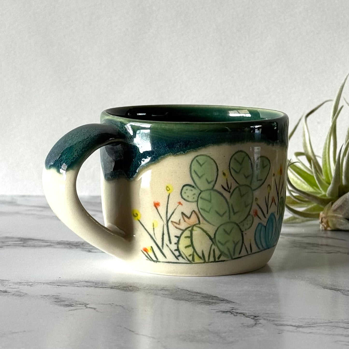 Cactus Espresso Mug, Green Mermaid
