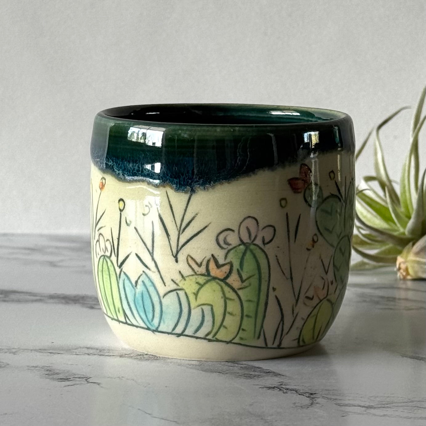 Cactus Espresso Mug, Green Mermaid