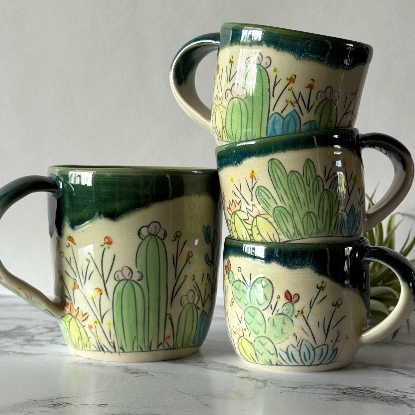 Cactus Espresso Mug, Green Mermaid