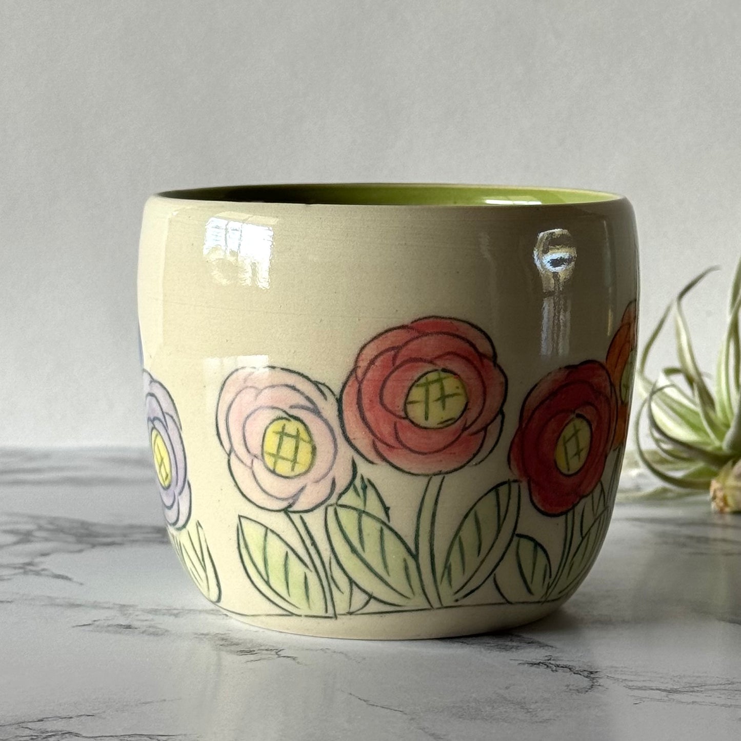 Flower Tumbler, Rainbow Green