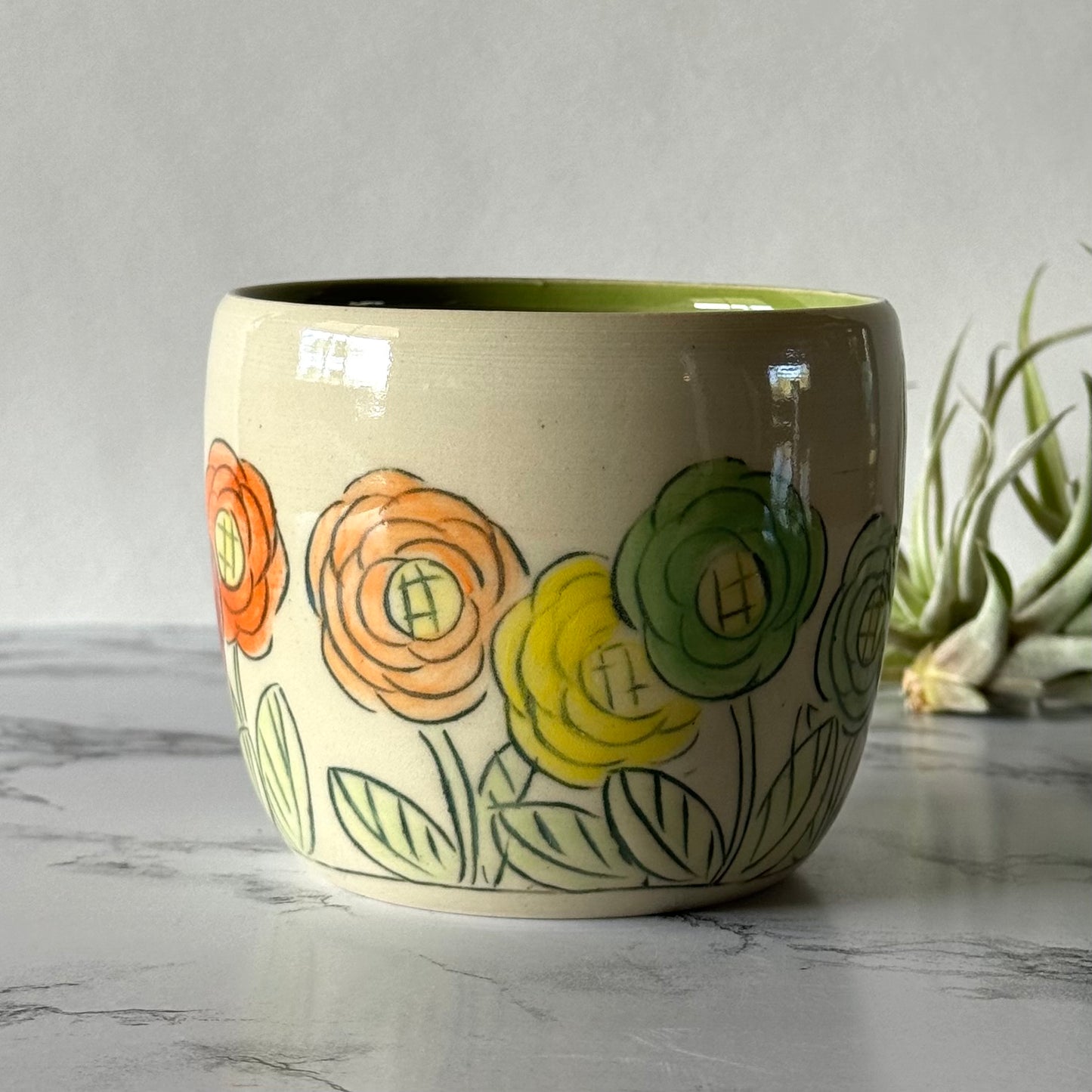 Flower Tumbler, Rainbow Green