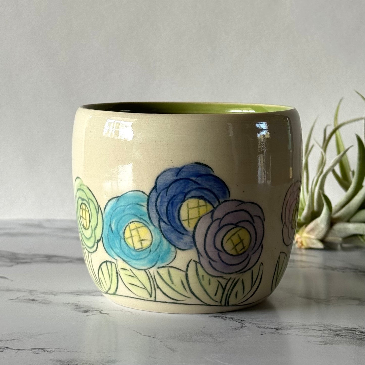 Flower Tumbler, Rainbow Green