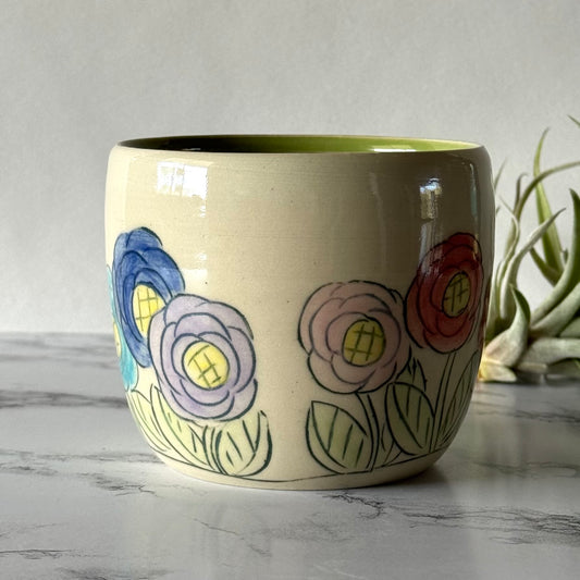 Flower Tumbler, Rainbow Green