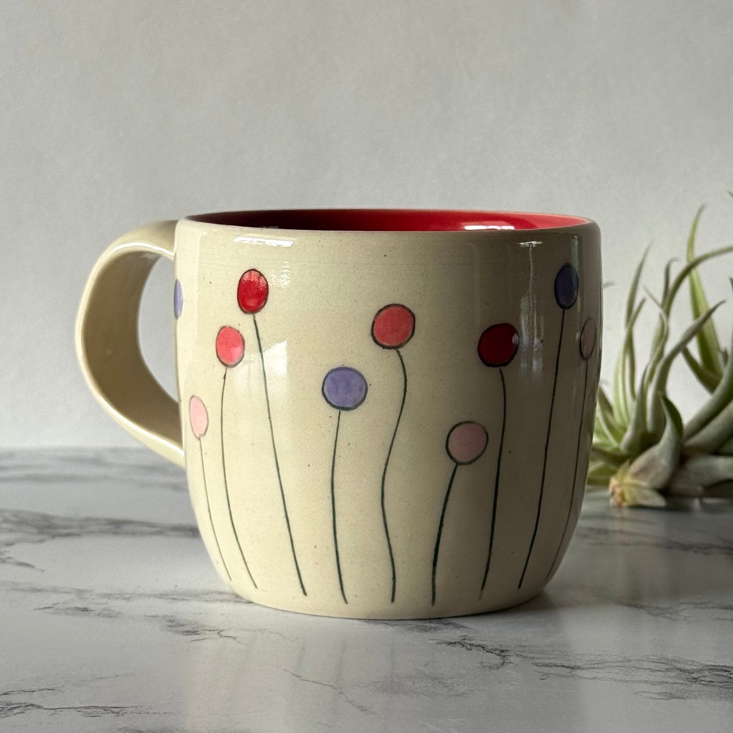 Lollipop Flowers Mug, Red