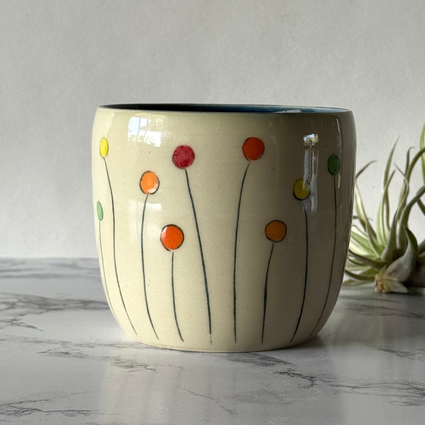 Lollipop Flowers Tumbler, Rainbow Blue