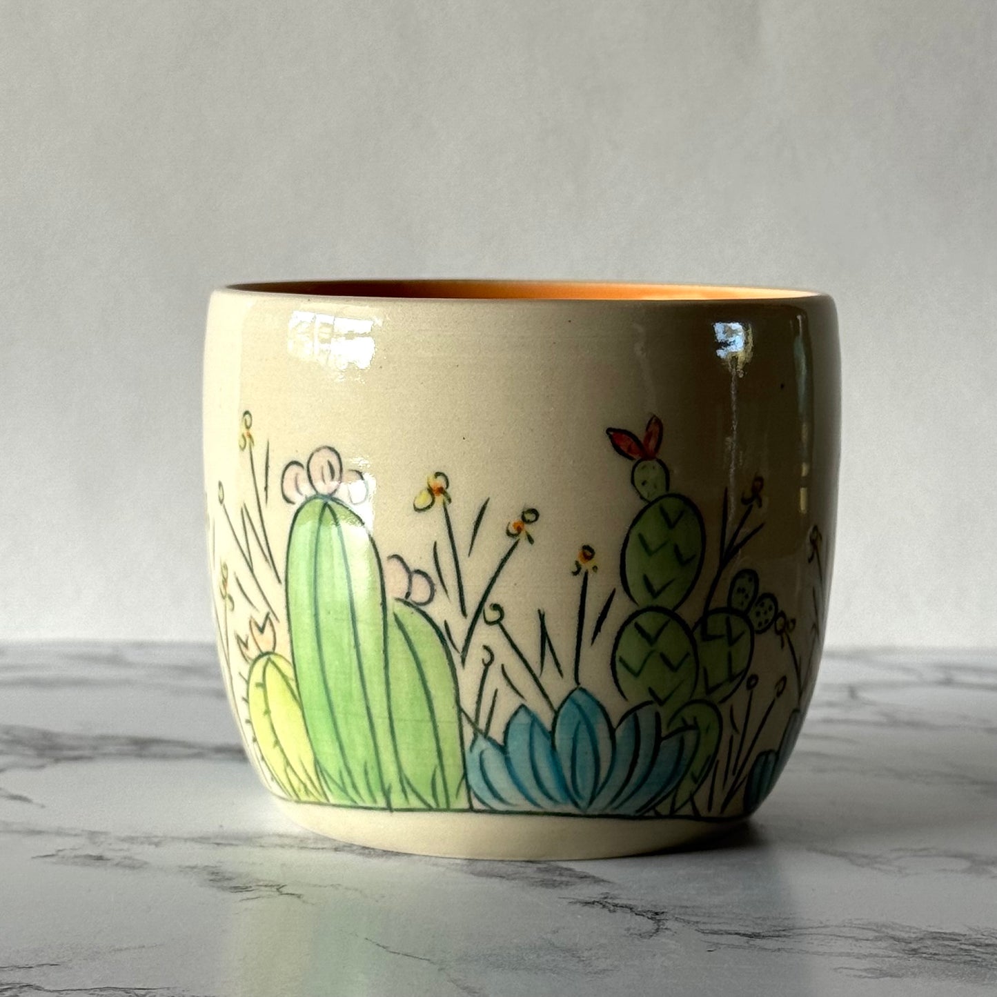 Cactus Plant Pot, Orange