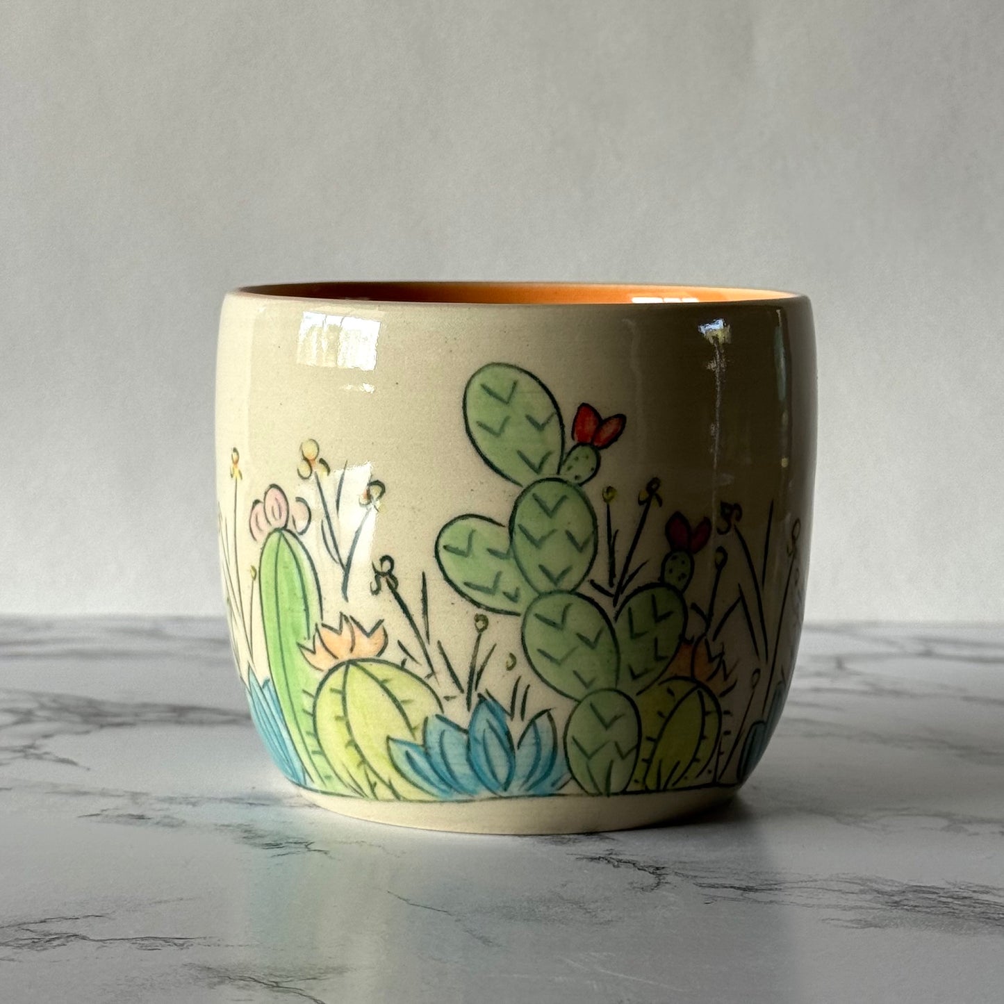 Cactus Plant Pot, Orange