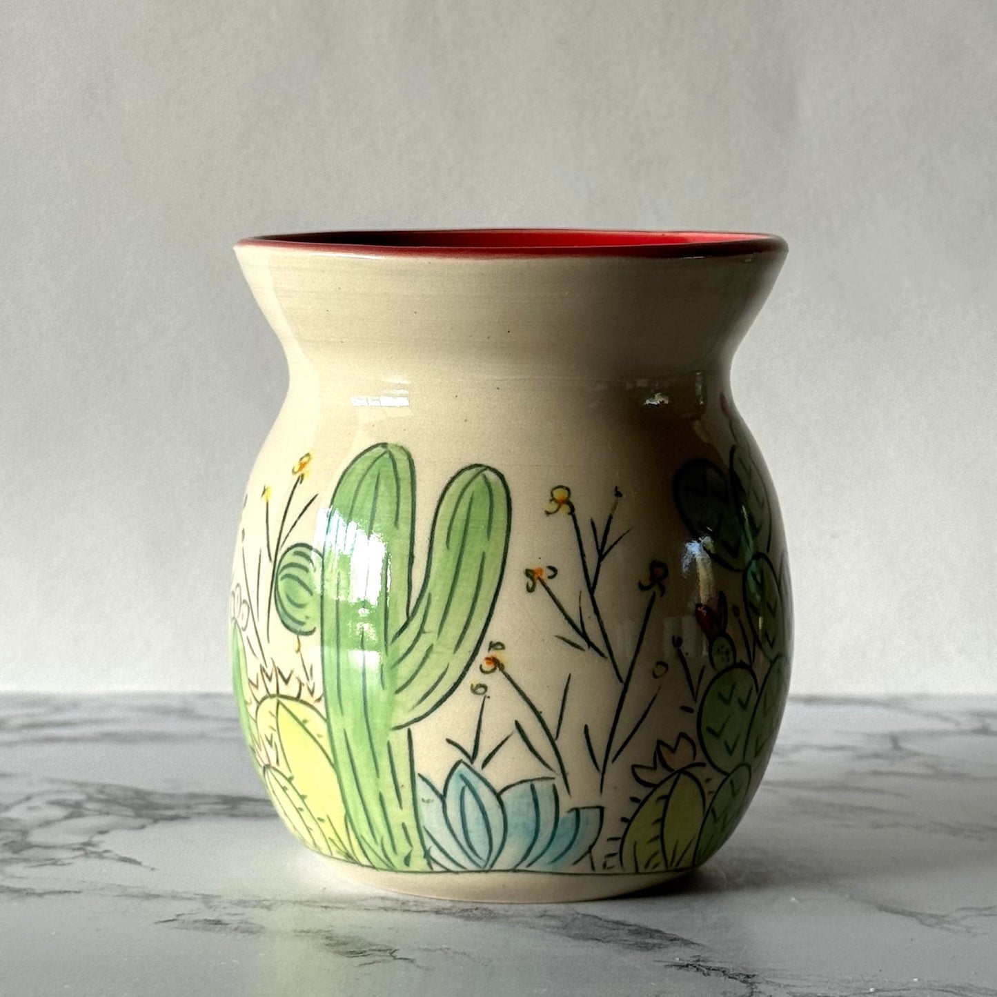 Cactus Vase, Red