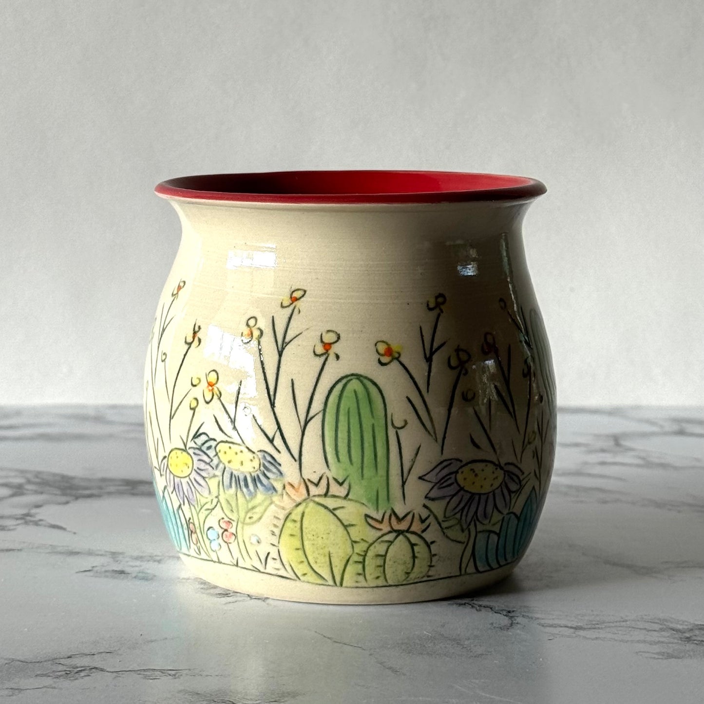 Cactus Vase, Red
