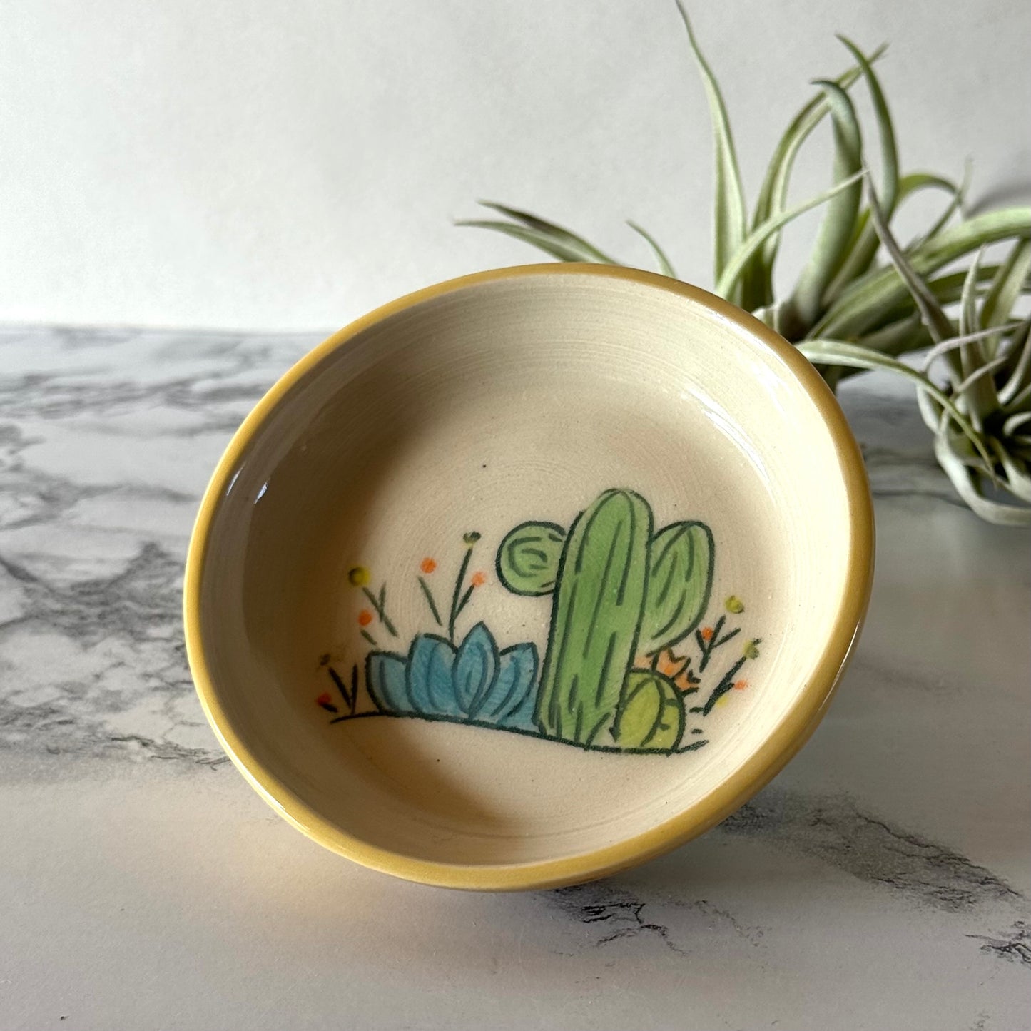 Small Cactus Dish, Yellow