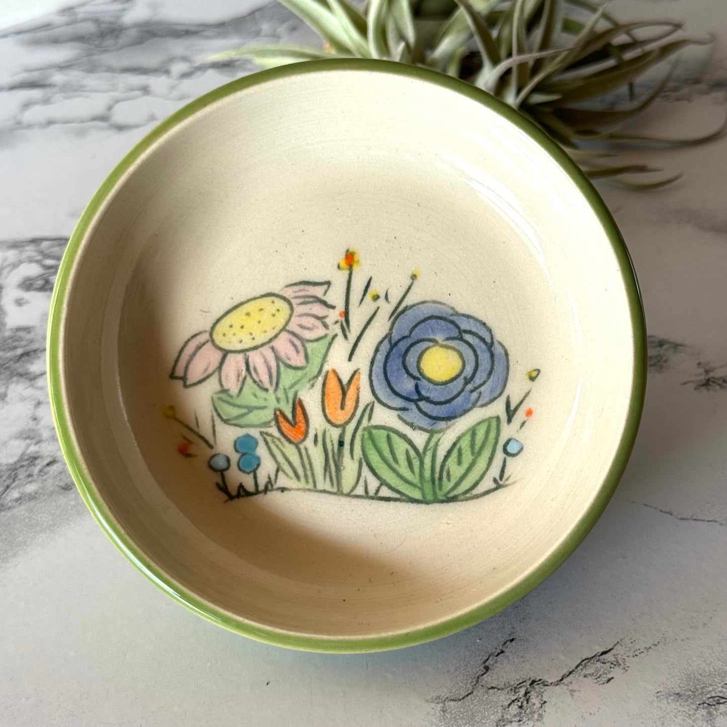 Small Wildflower Dish, Green