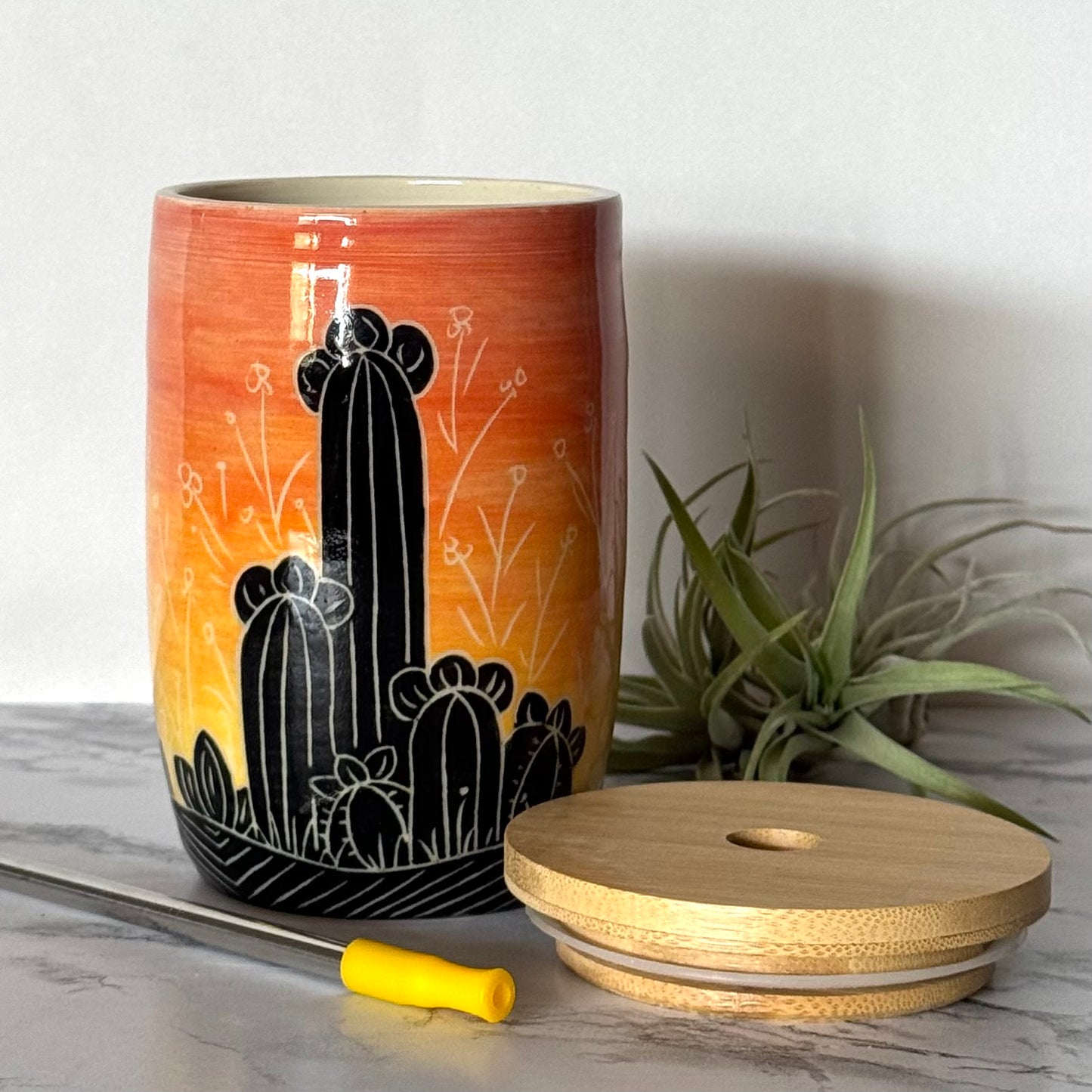 To-Go Tumbler, Sunset Cactus