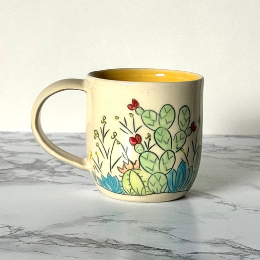 Cactus Mug, Yellow