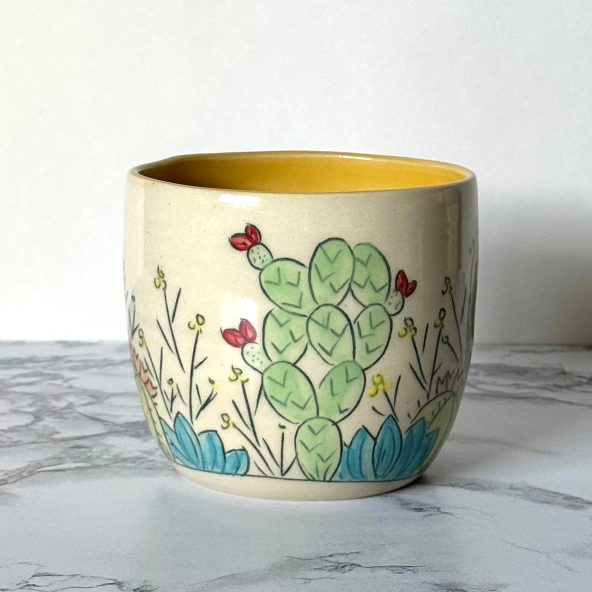 Cactus Plant Pot, Yellow