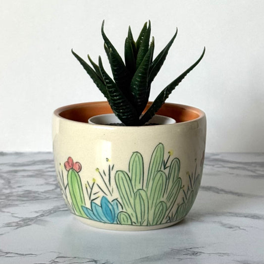 Cactus Plant Pot, Orange
