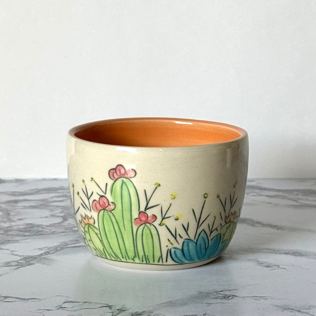 Cactus Plant Pot, Orange