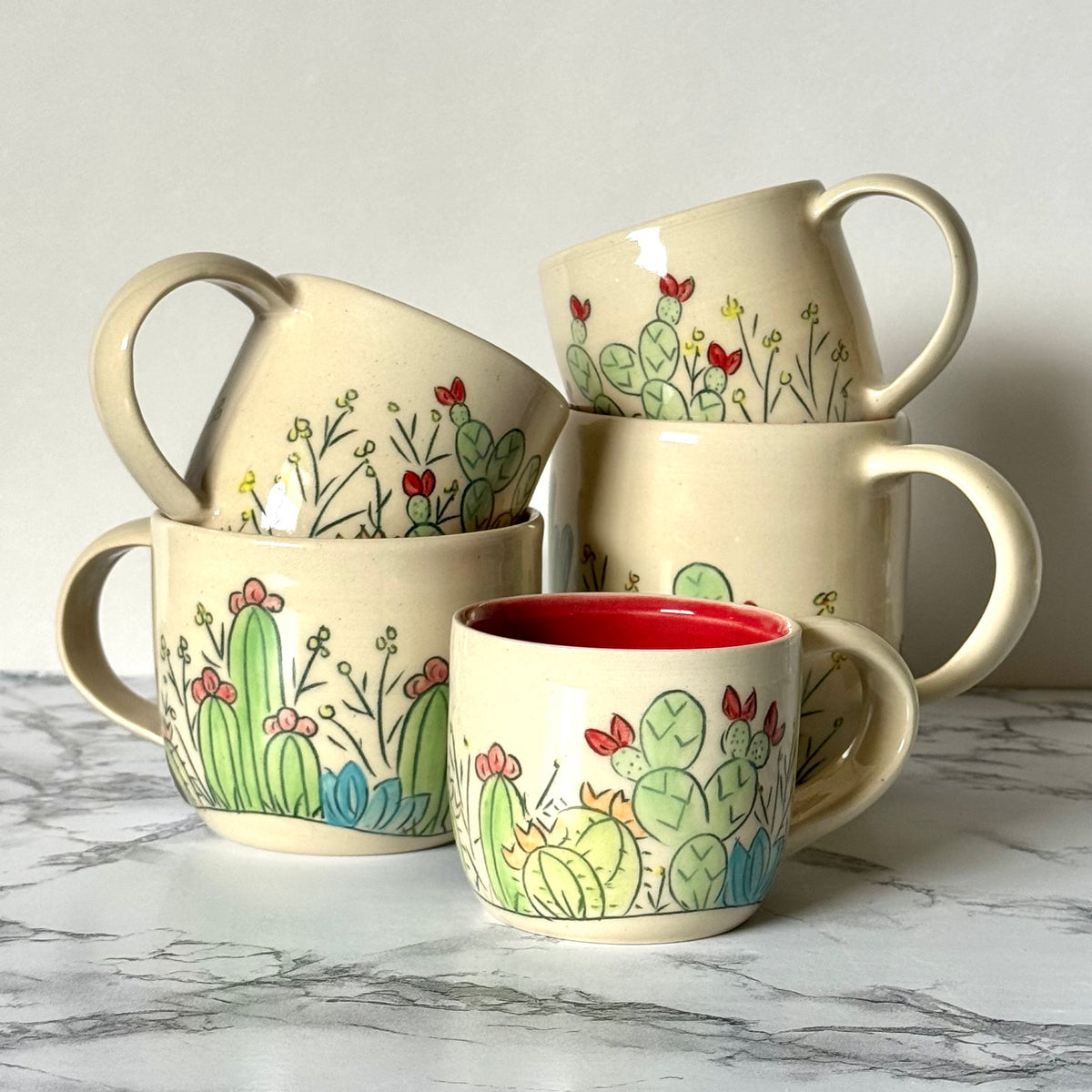 Cactus Mug, Red