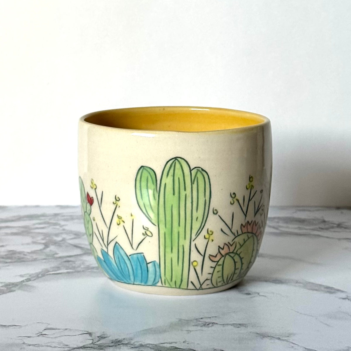 Cactus Plant Pot, Yellow