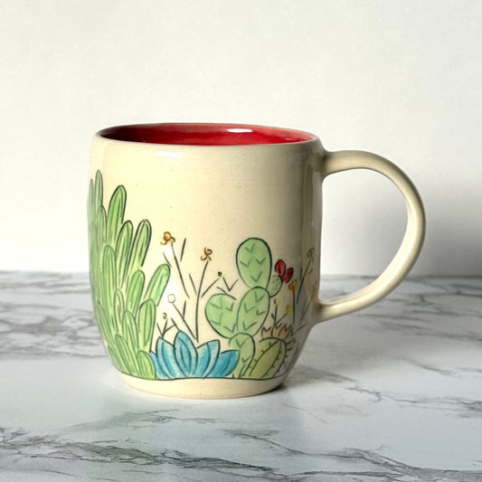 Cactus Mug, Red