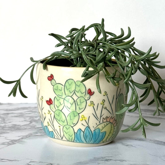 Cactus Plant Pot, Yellow