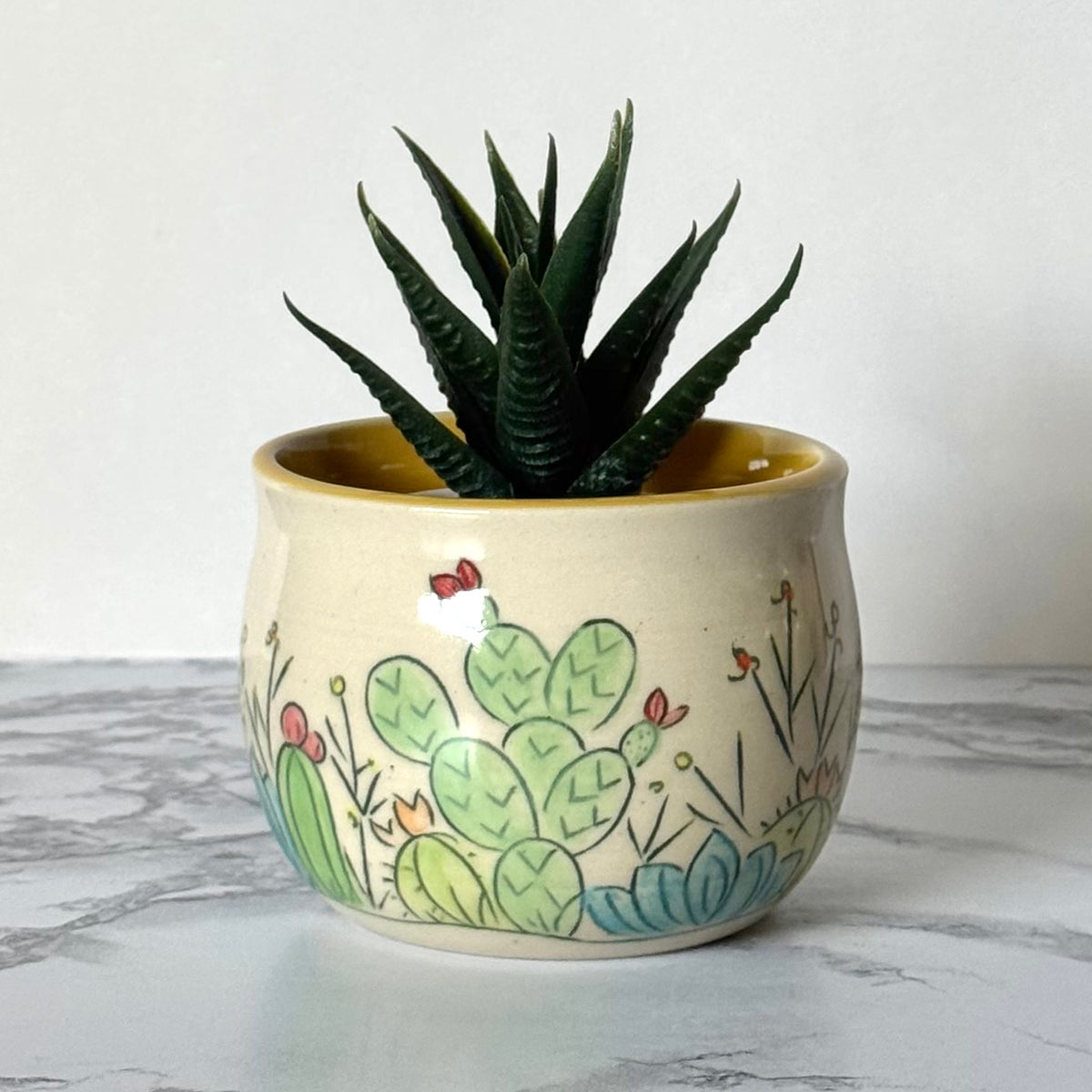 Cactus Plant Pot, Yellow