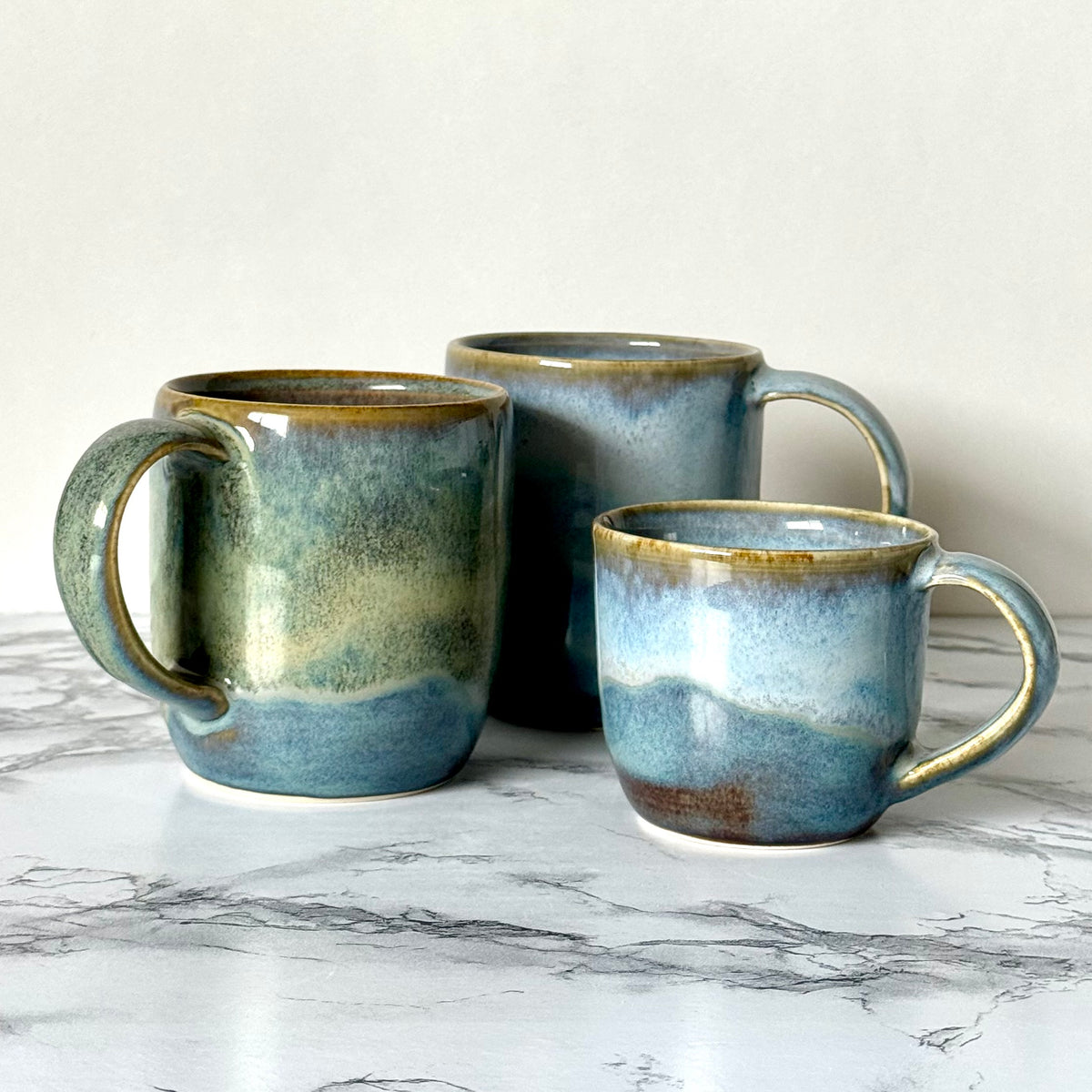 Mugs, Drippy Blue