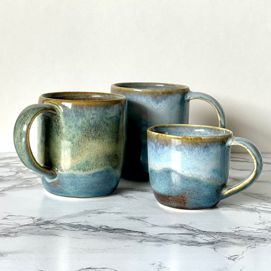 Mugs, Drippy Blue