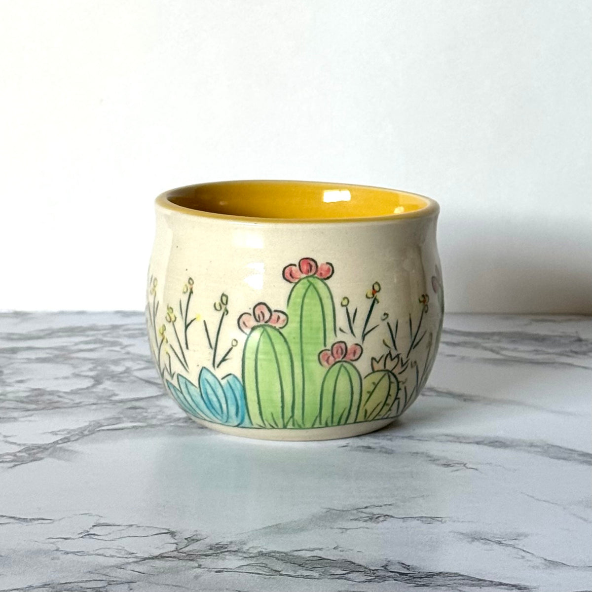 Cactus Plant Pot, Yellow