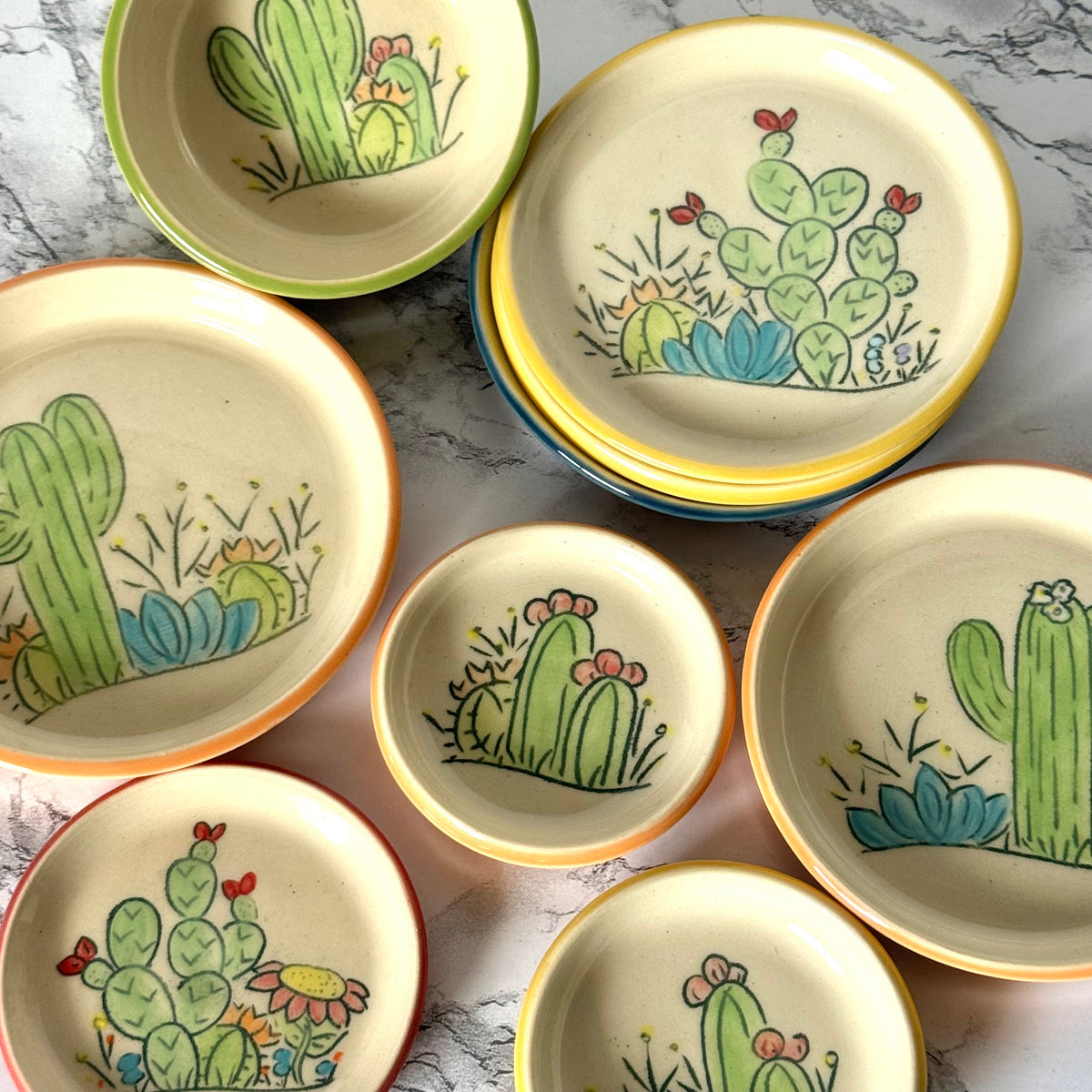 Small Cactus Dish, Orange