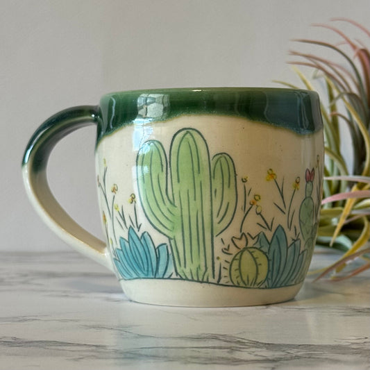 Cactus Mug, Green Mermaid