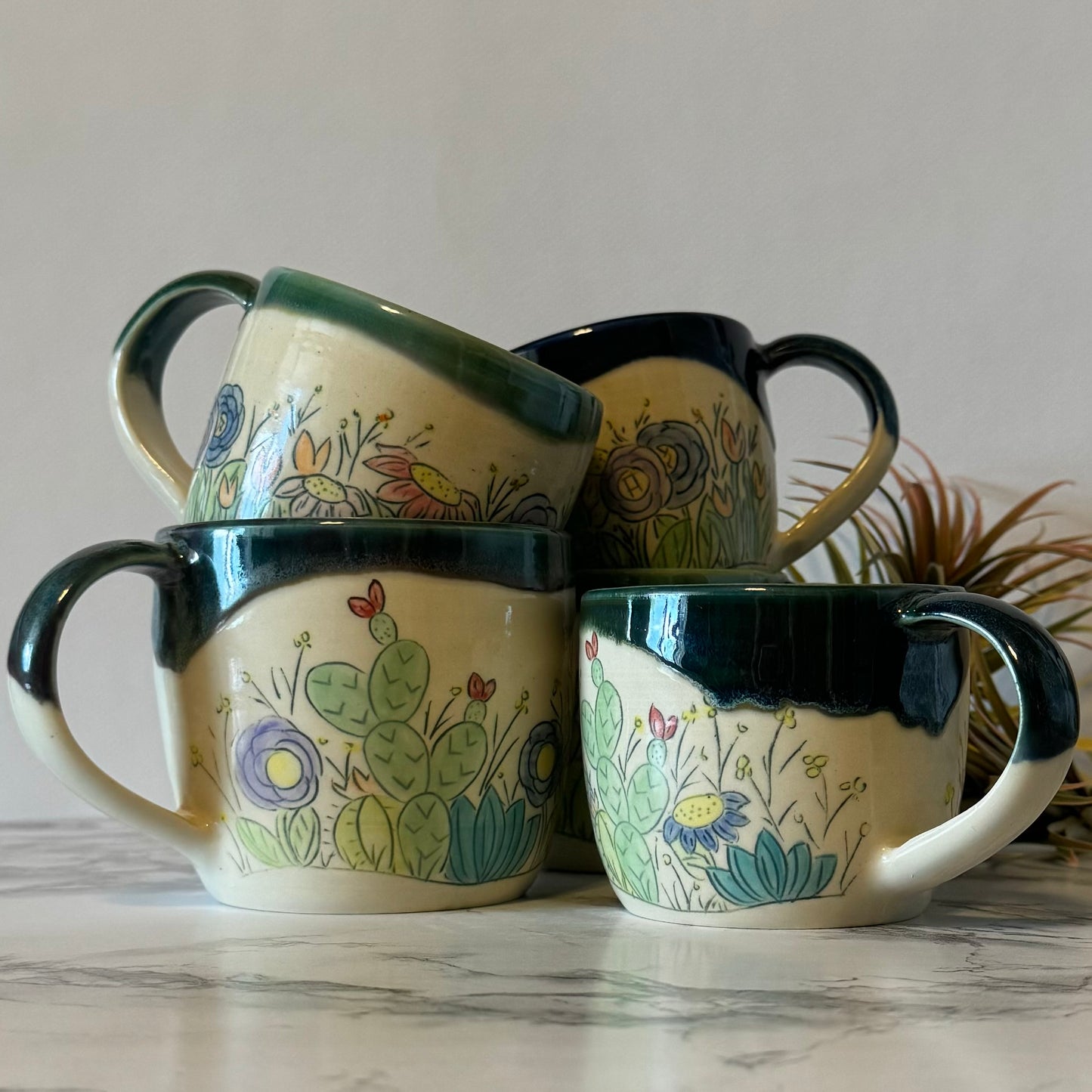 Cactus Mug, Green Mermaid