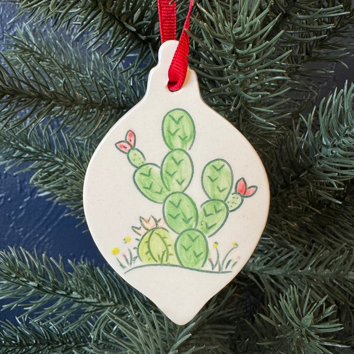 Christmas Ornament, Oval Prickly Pear