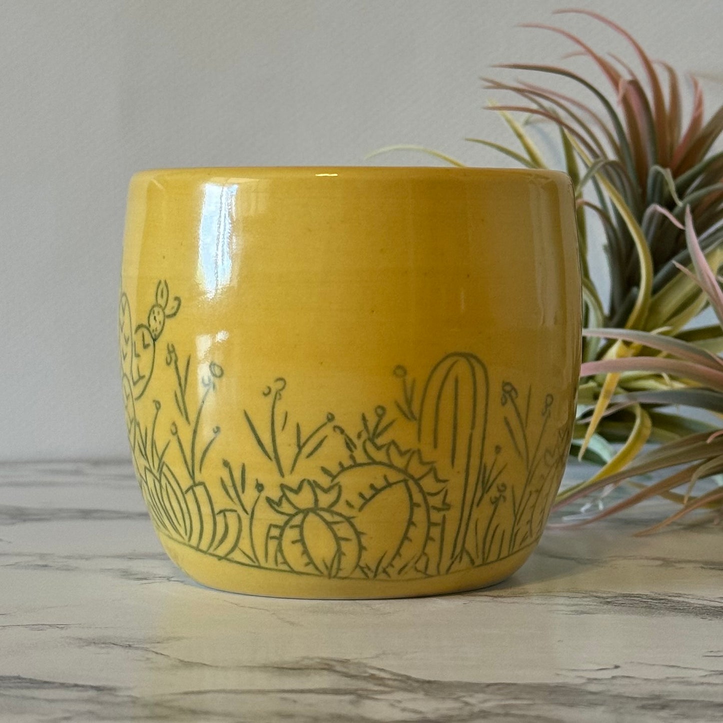 Cactus Mug, Two-Tone Yellow