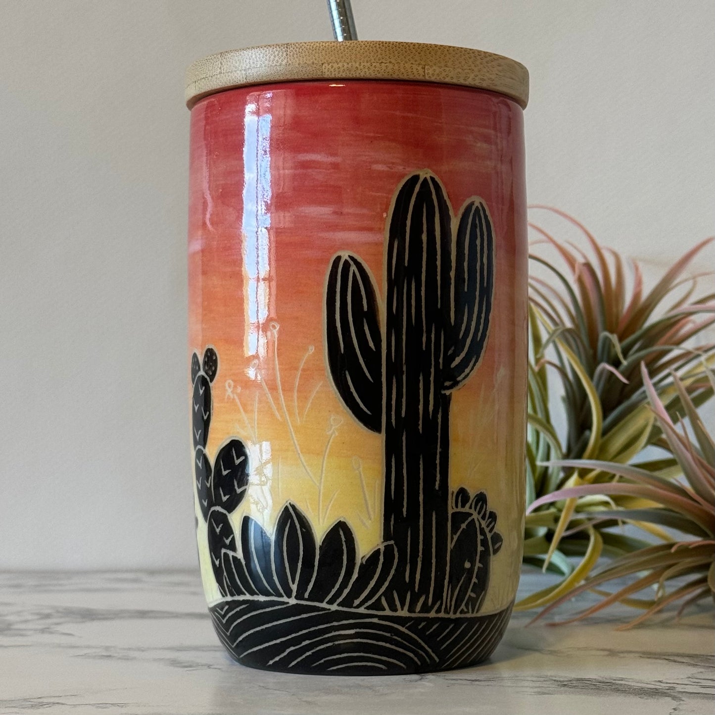 To-Go Tumbler, Sunset Cactus