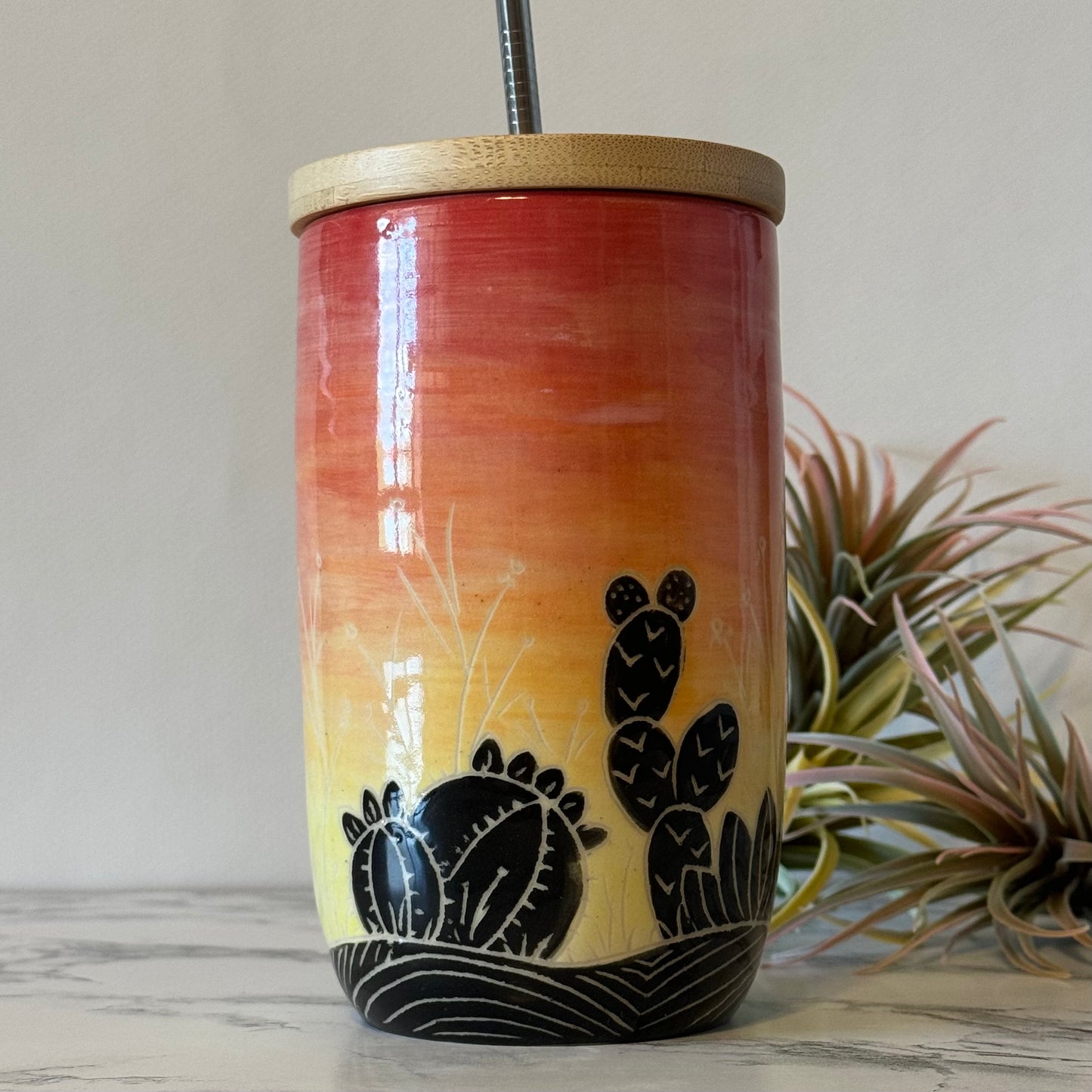 To-Go Tumbler, Sunset Cactus