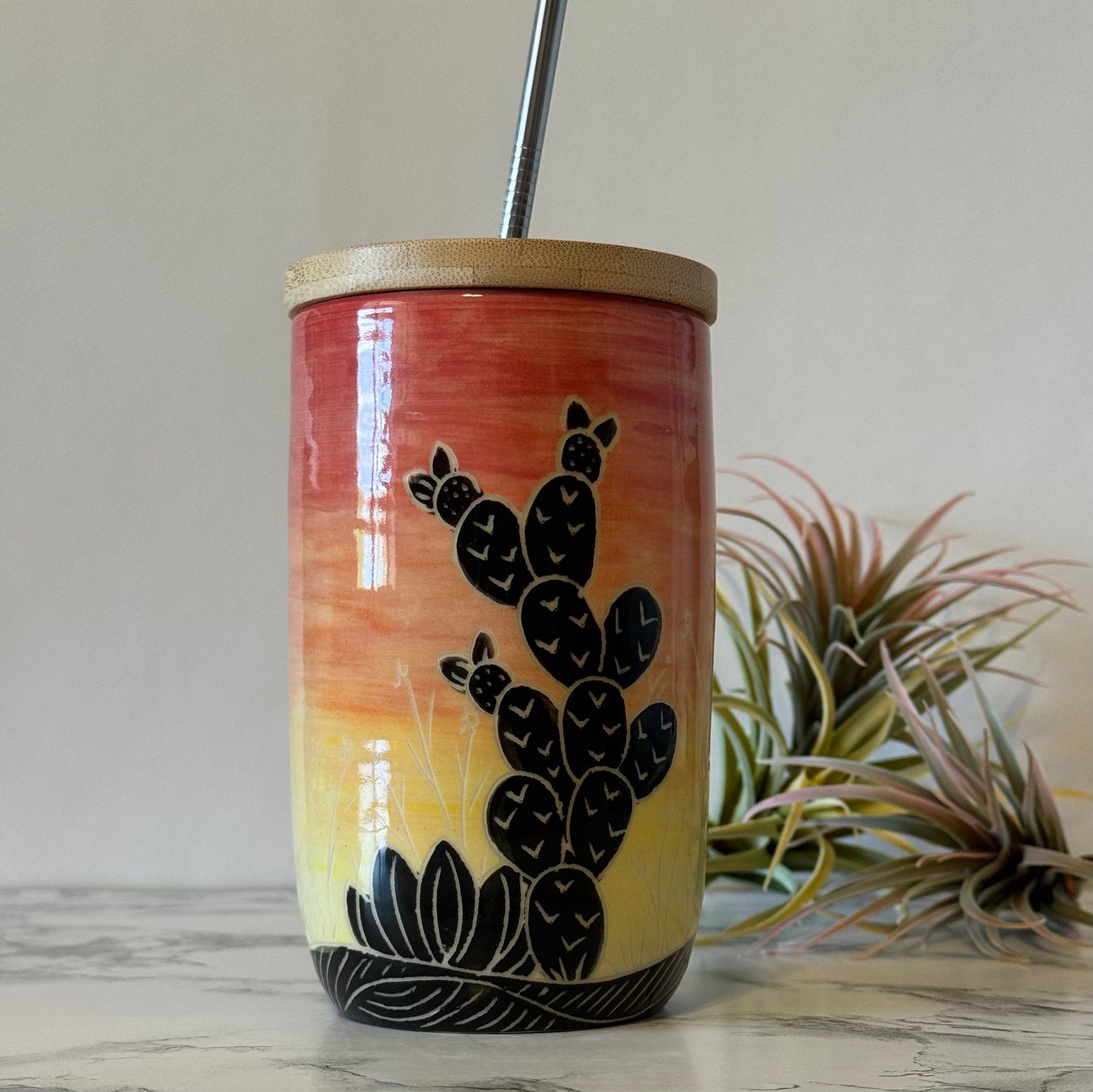 To-Go Tumbler, Sunset Cactus