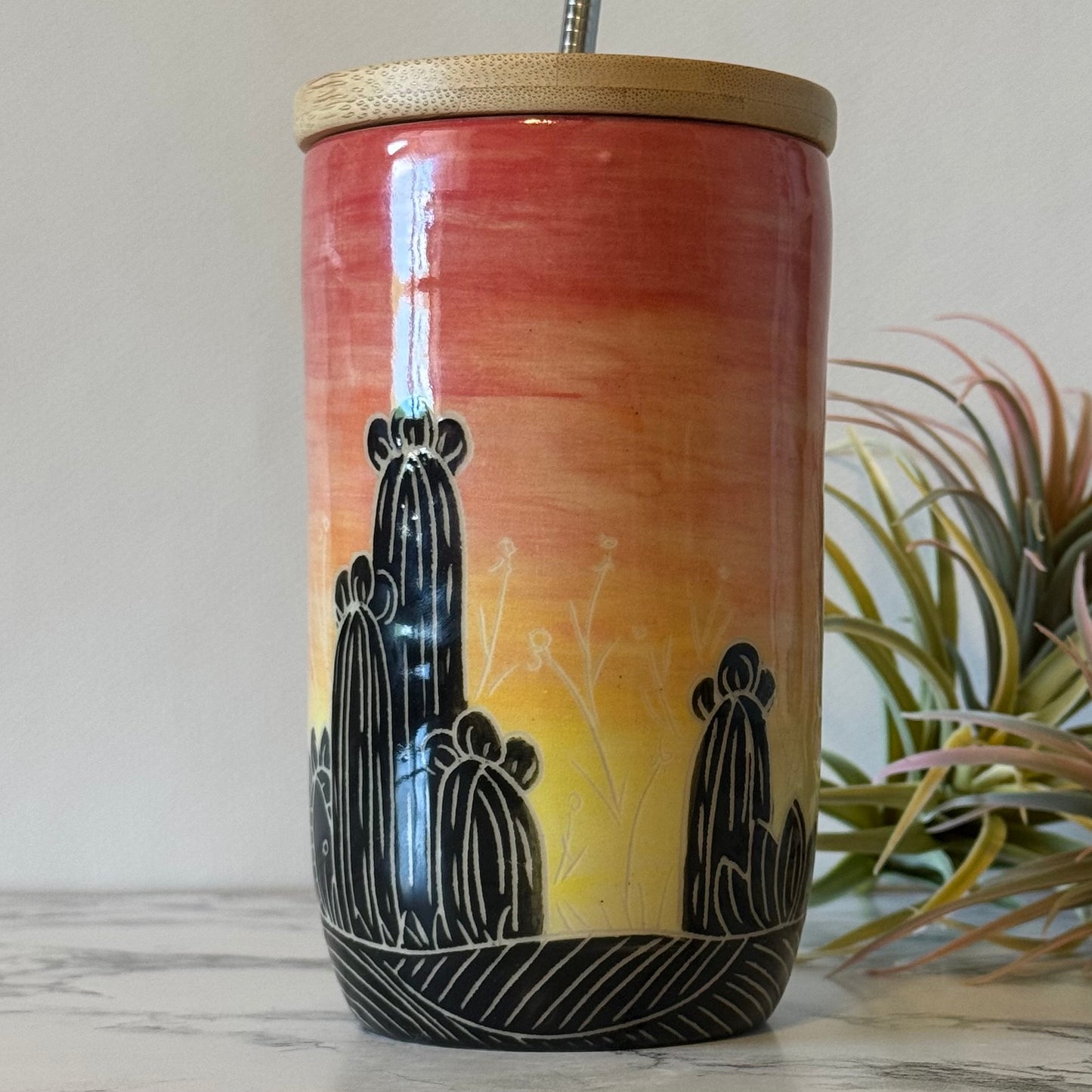 To-Go Tumbler, Sunset Cactus