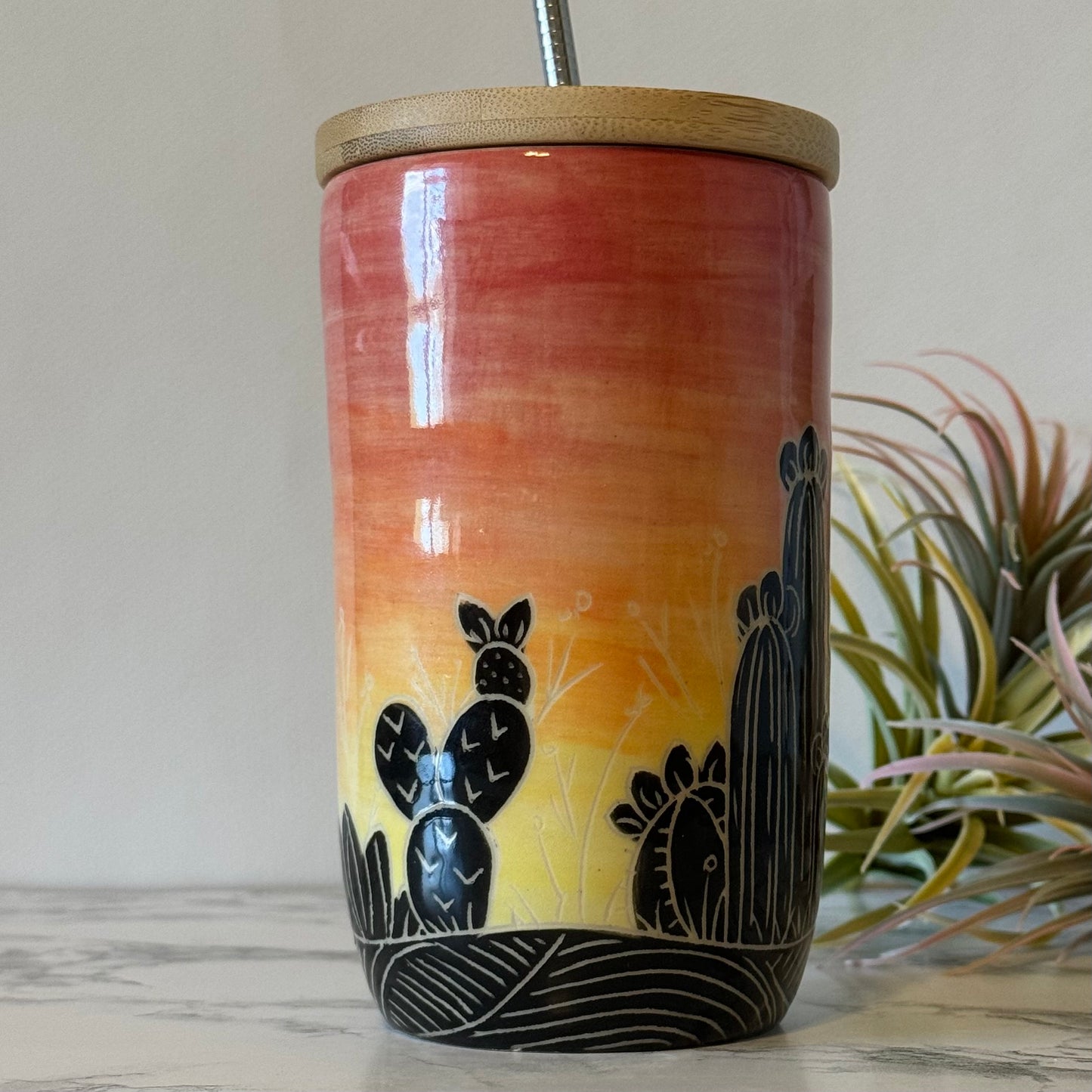 To-Go Tumbler, Sunset Cactus